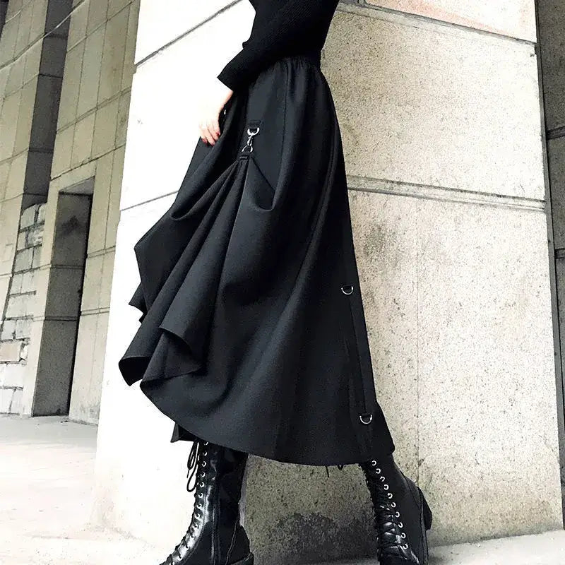 Plus Size Gothic Buckle Skirt