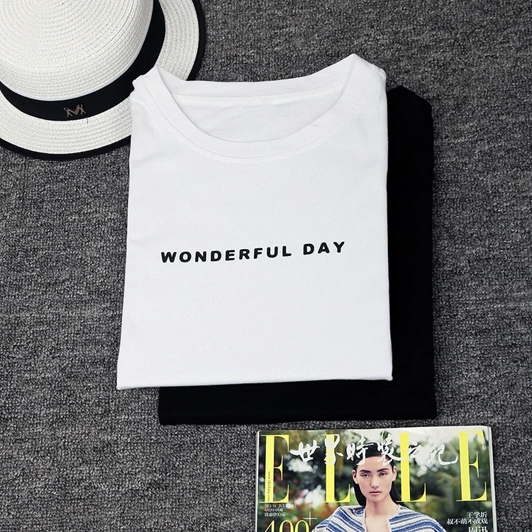 Wonderful Day Print Long T-Shirt