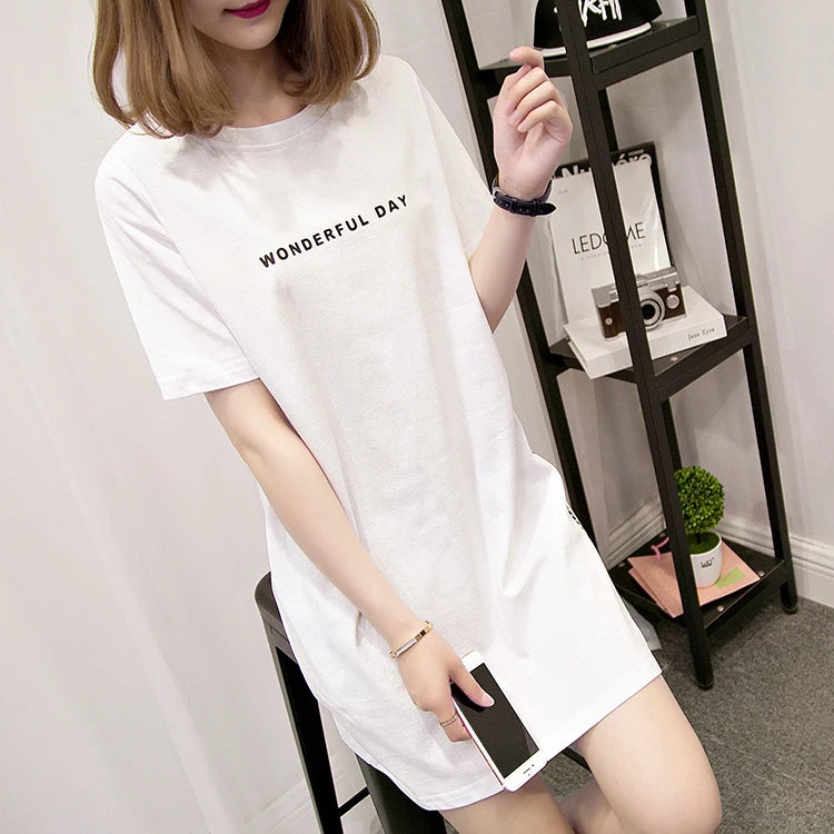 Wonderful Day Print Long T-Shirt