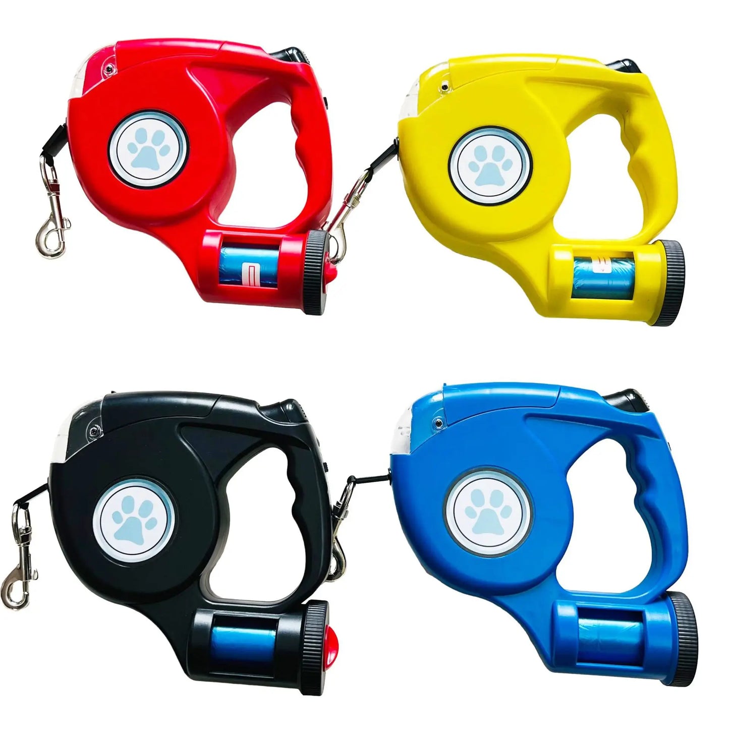 3-in-1 Retractable Pet Leash with Light & Waste Bag