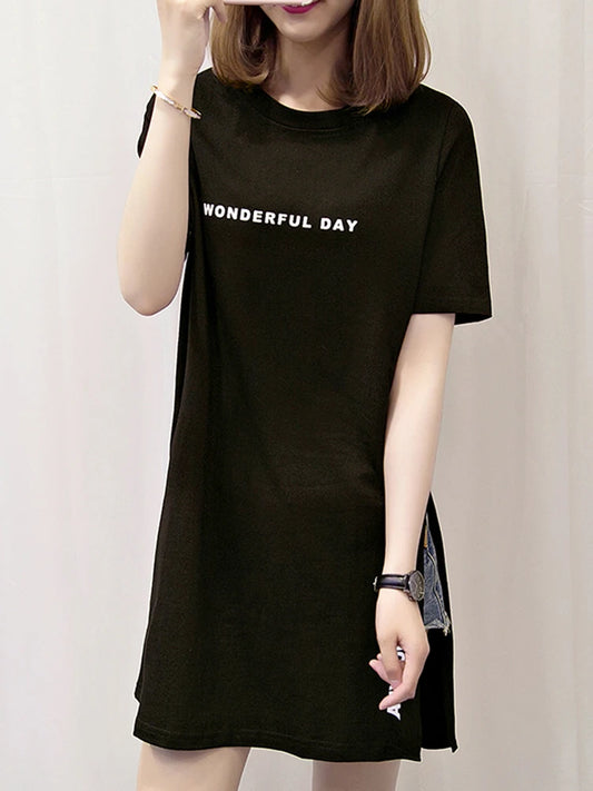 Wonderful Day Print Long T-Shirt