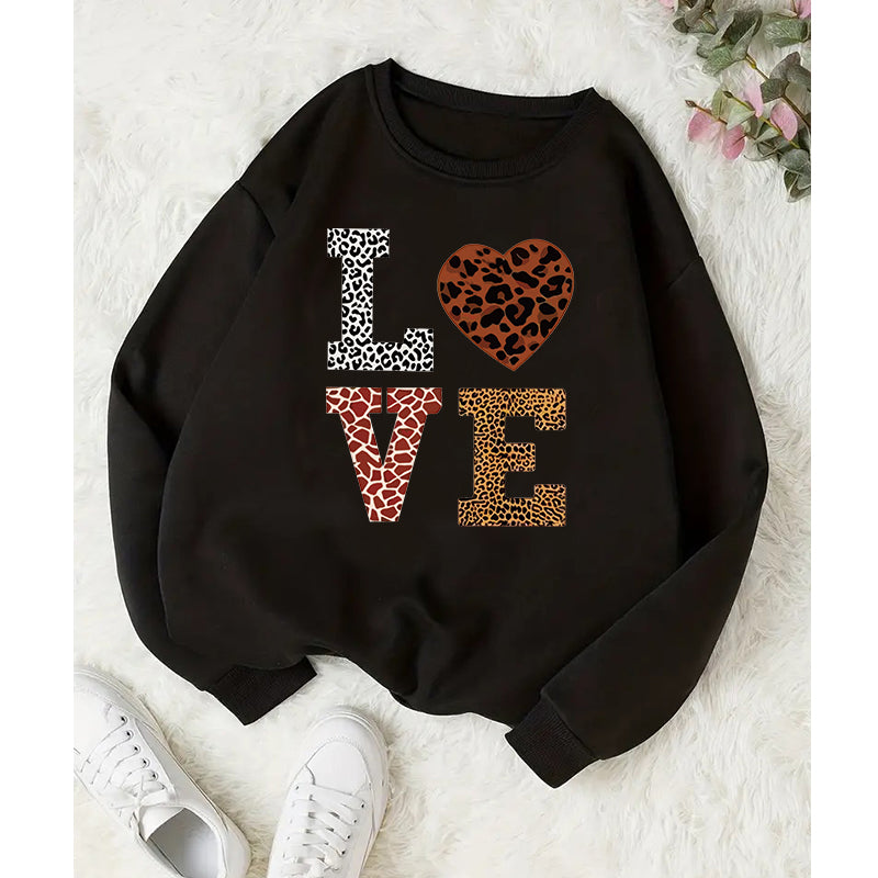 Vintage Sweet Heart Print Women's Hoodie