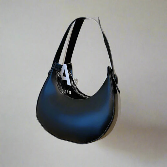 Solid PU Zipper Hobo Bag