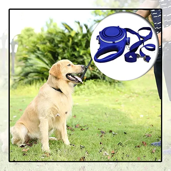 Pet Leash with Water Bottle & Bowl