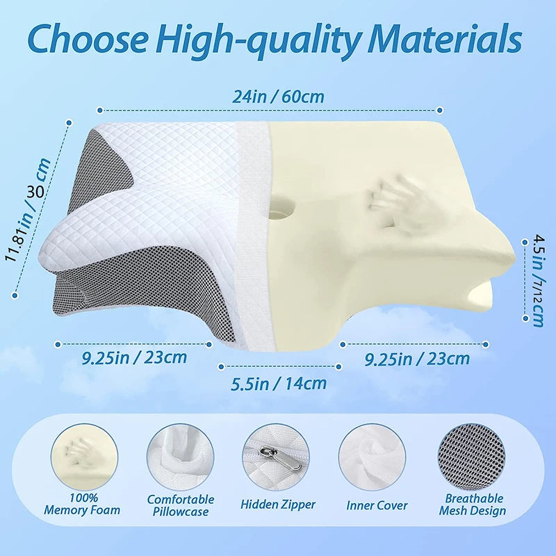 1pc Ergonomic Memory Foam Pillow