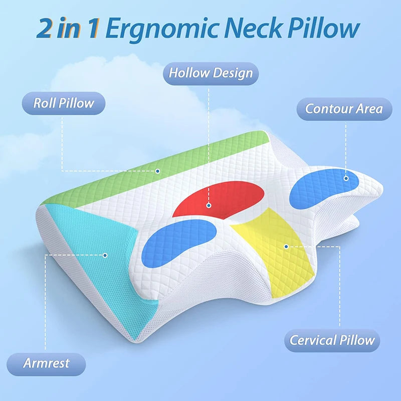 1pc Ergonomic Memory Foam Pillow