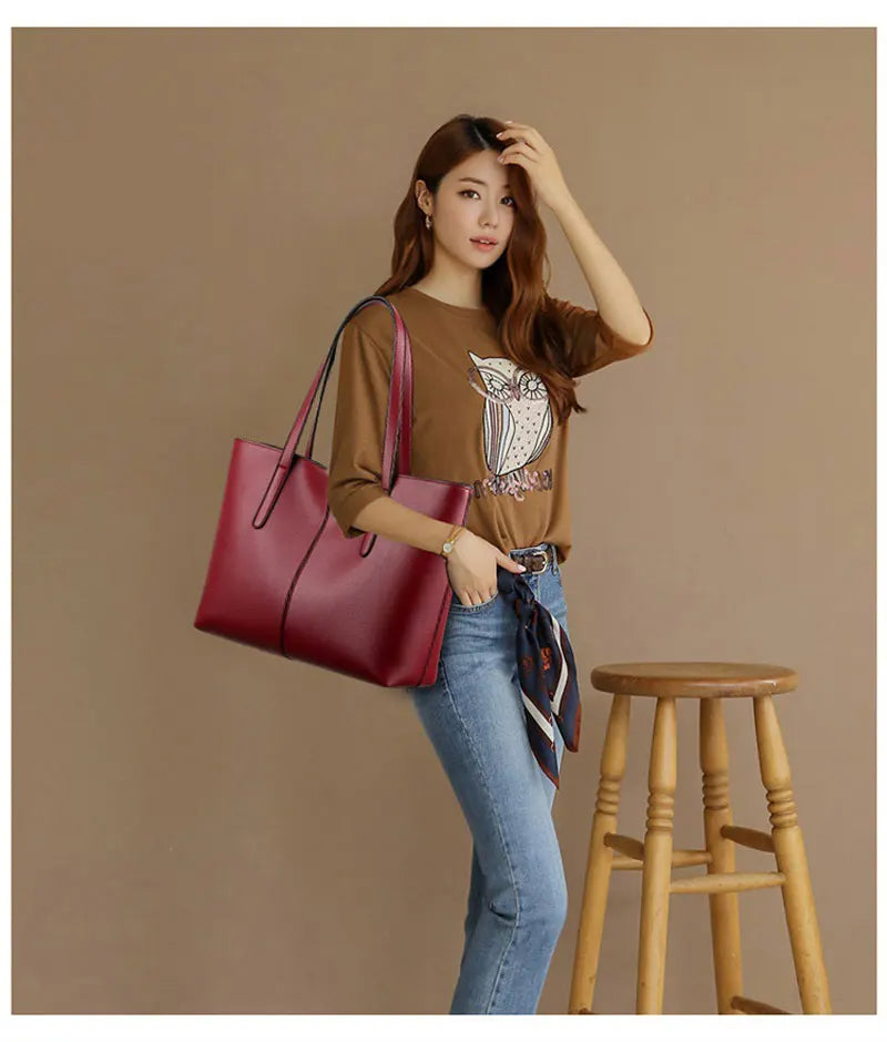 Soft PU Leather Tote Bag