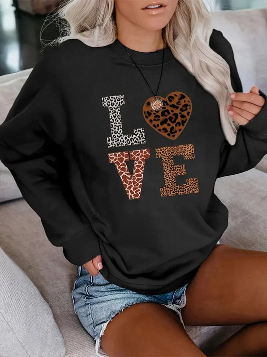 Vintage Sweet Heart Print Women's Hoodie