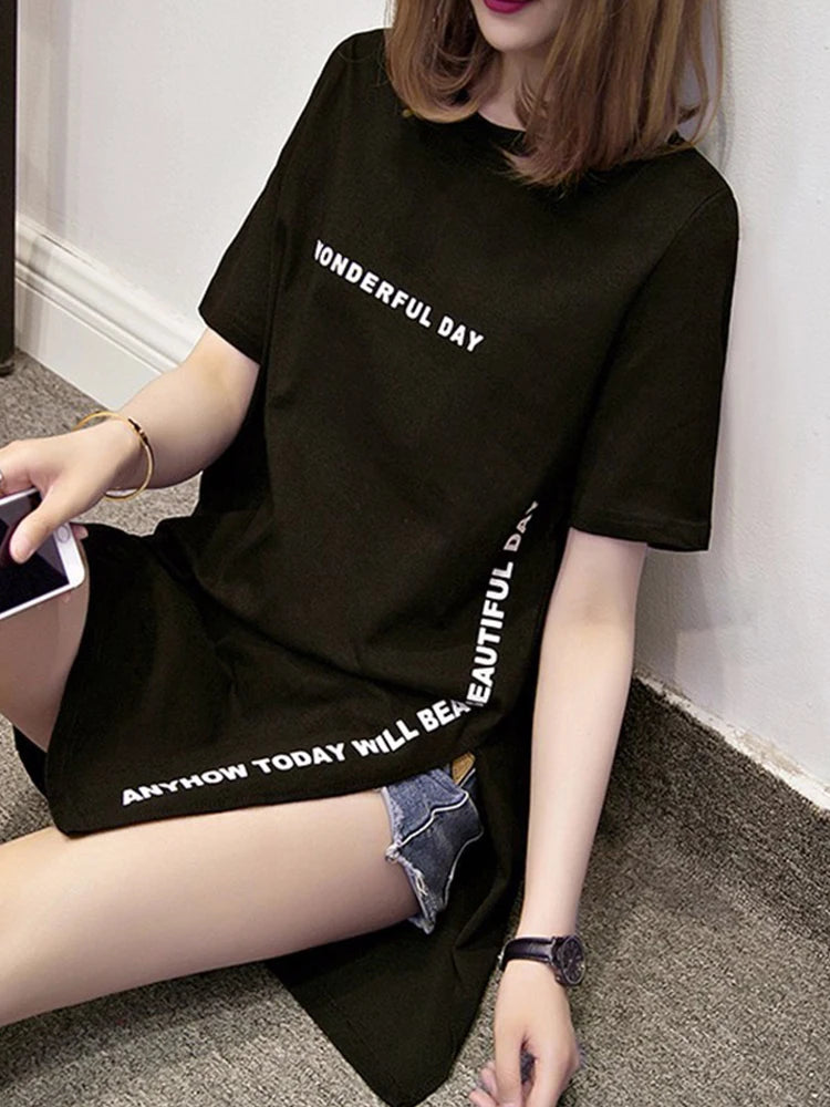 Wonderful Day Print Long T-Shirt