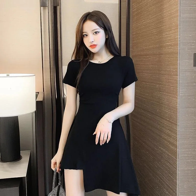 Trendy Slim Black Mini Dress