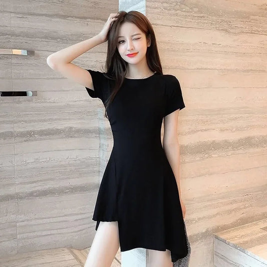 Trendy Slim Black Mini Dress