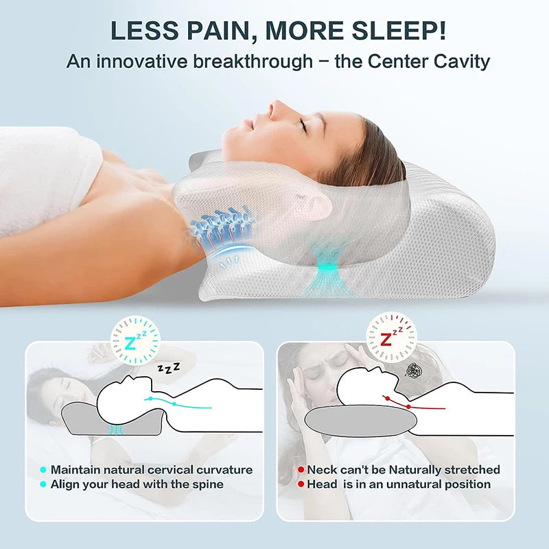 1pc Ergonomic Memory Foam Pillow