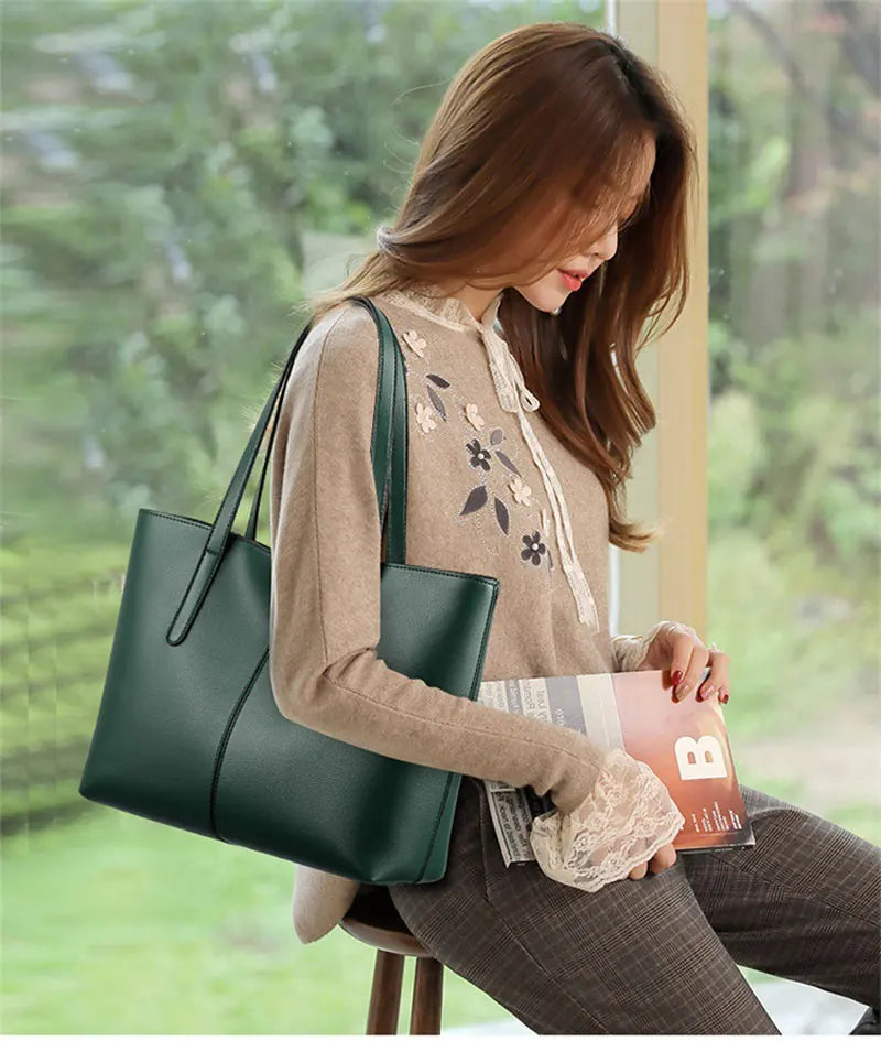 Soft PU Leather Tote Bag