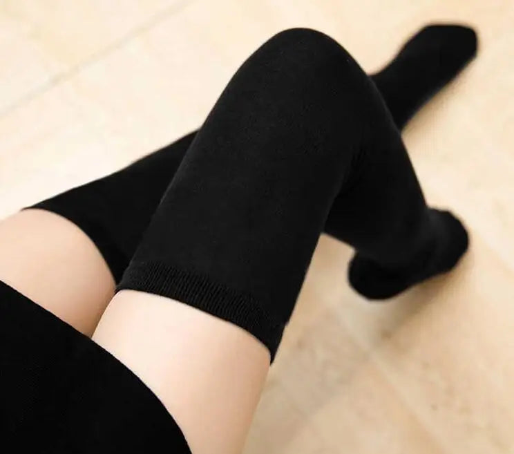 Three-Bar Striped Knee High Socks for Girls