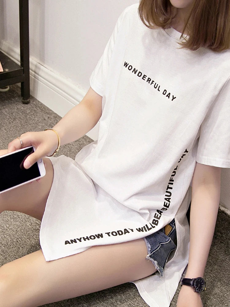 Wonderful Day Print Long T-Shirt