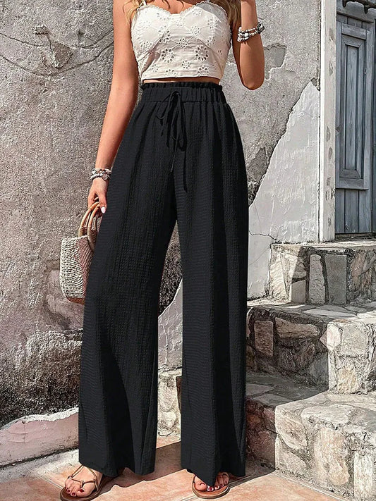 Women's High Waist Ice Silk Wide Leg Pants