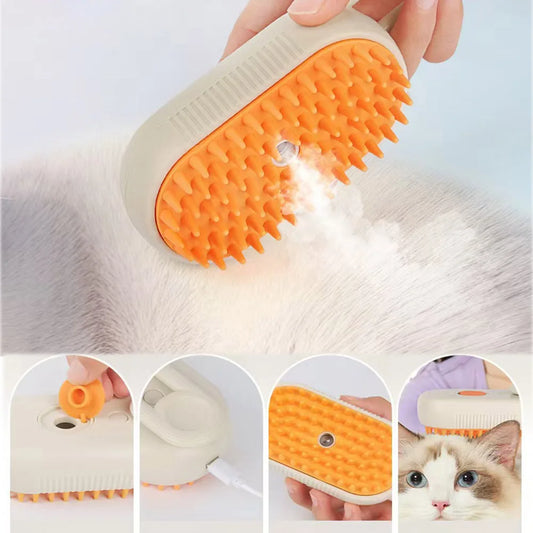 3-in-1 Electric Pet Grooming & Steam Brush