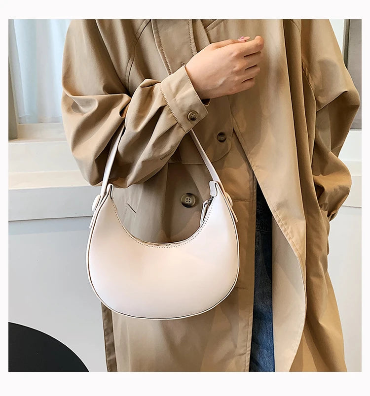 Solid PU Zipper Hobo Bag