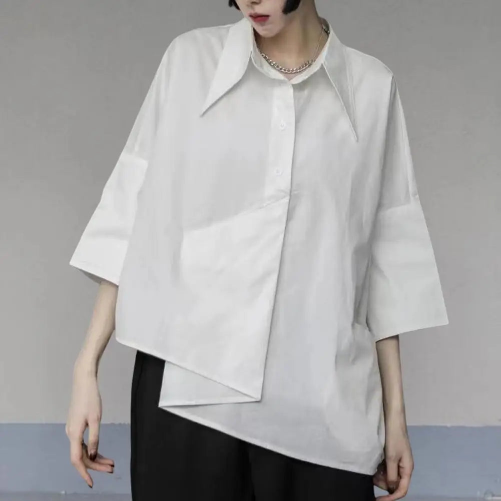 Y2L Irregular Hem Black Shirt