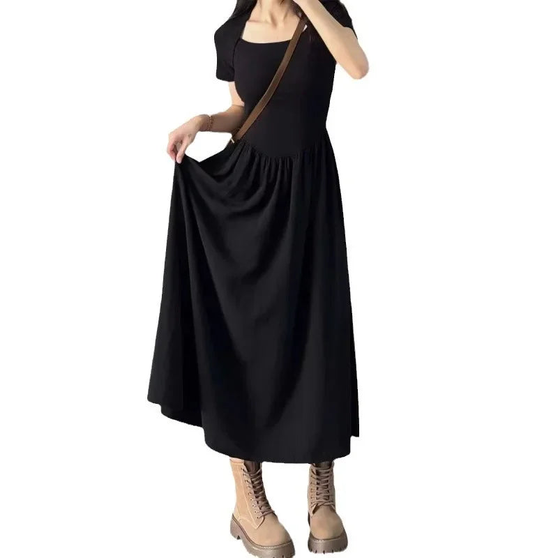 Style Korean Slim Black Summer Dress