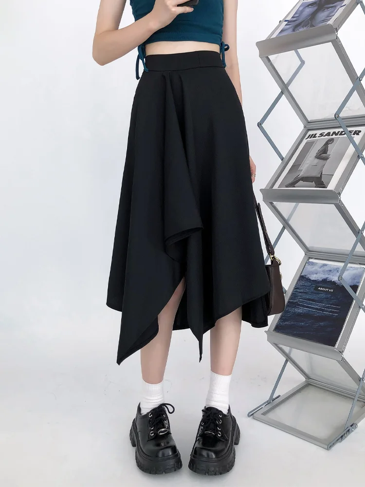 Vintage High Waist Pleated Midi Skirt