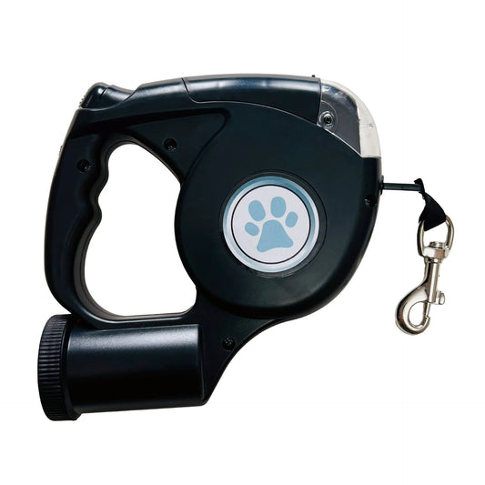 3-in-1 Retractable Pet Leash with Light & Waste Bag