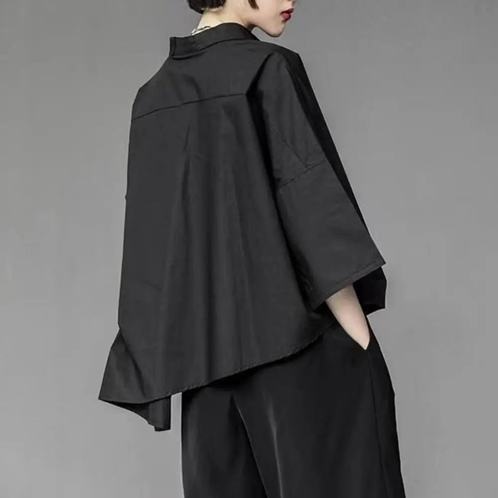 Y2L Irregular Hem Black Shirt