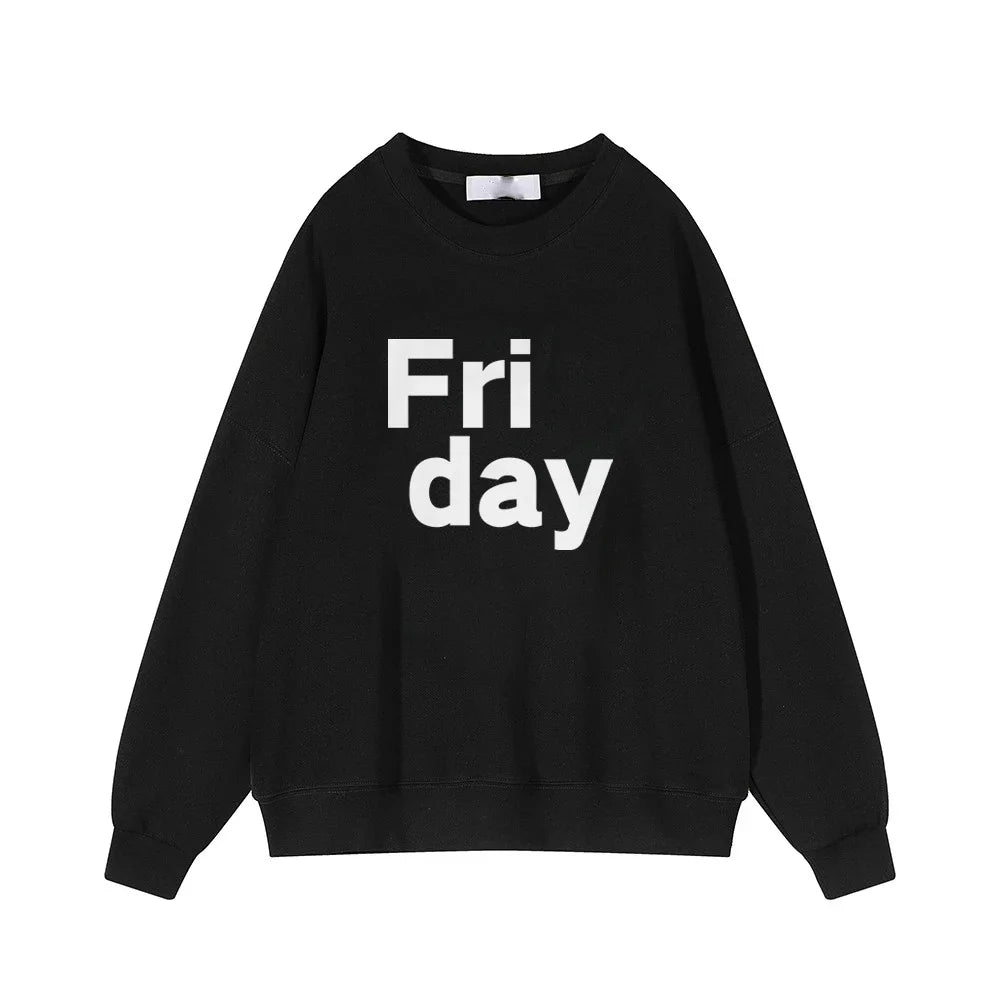 Friday' Letter Print Women's Casual Sweatshirt