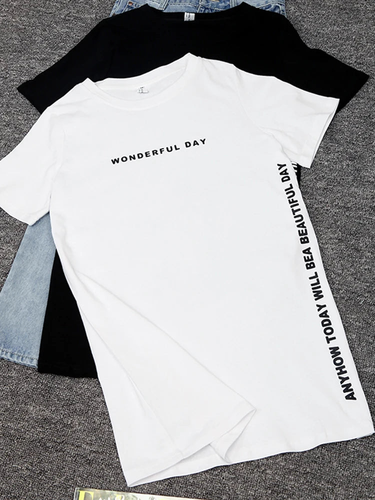 Wonderful Day Print Long T-Shirt