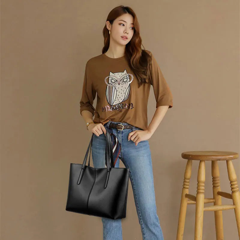 Soft PU Leather Tote Bag