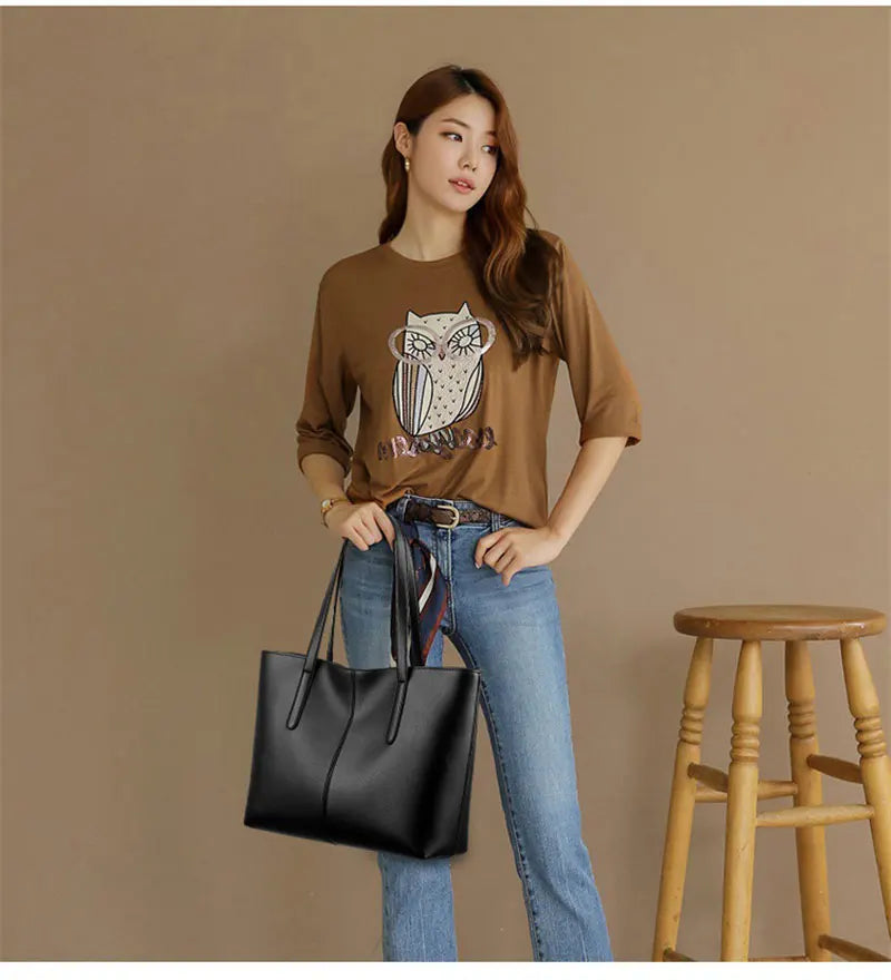 Soft PU Leather Tote Bag