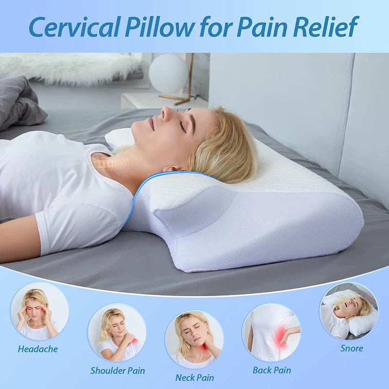 1pc Ergonomic Memory Foam Pillow