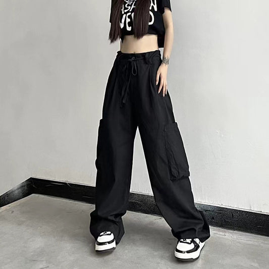 Women's Loose Casual Wide-Leg Gray Trousers